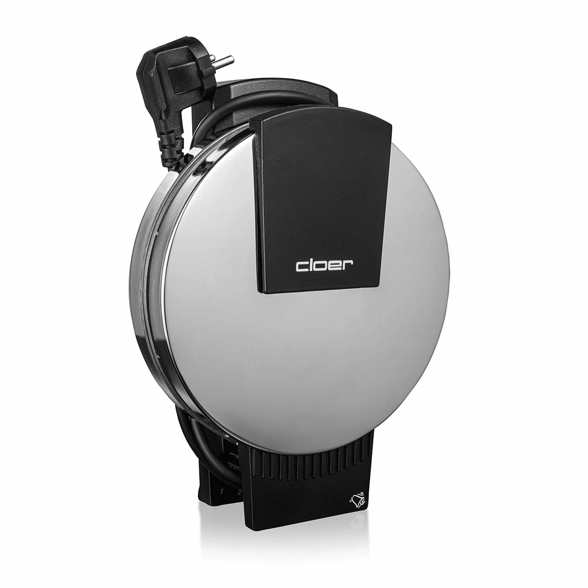 Cloer 285 Piastra per Coni, per coni sottilissimi e croccanti, 800 W, diametro piastra di cottura 15 cm, piastre di cottura pesanti, grado di doratura selezionabile, segnale acustico e spia di cottura