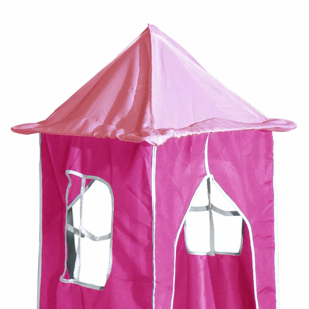 vidaXL Tende per letto a soppalco bambini, Rosa, con tunnel e torre, Tenda oscurante, Baldacchino, Tenda privacy sotto letto, Tenda da gioco, Arredo cameretta
