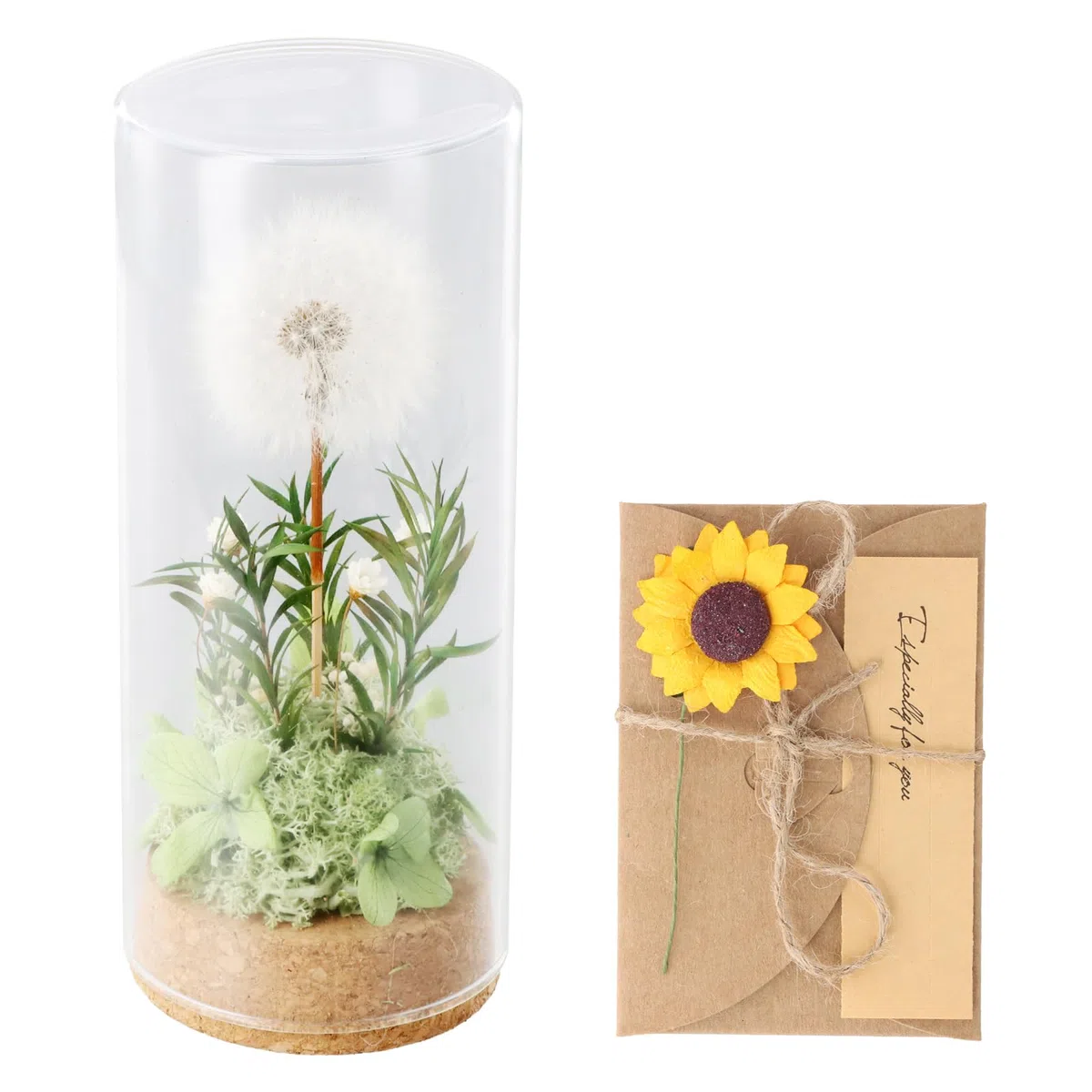 Dente di Leone Fiore Eterno in Vetro Decorativo Regalo, Fiori Conservati per Anniversario di Matrimonio Regalo Decorativo in Vetro per Donne Regalo Speciale per Moglie, Mamma, Nonna, Fidanzata