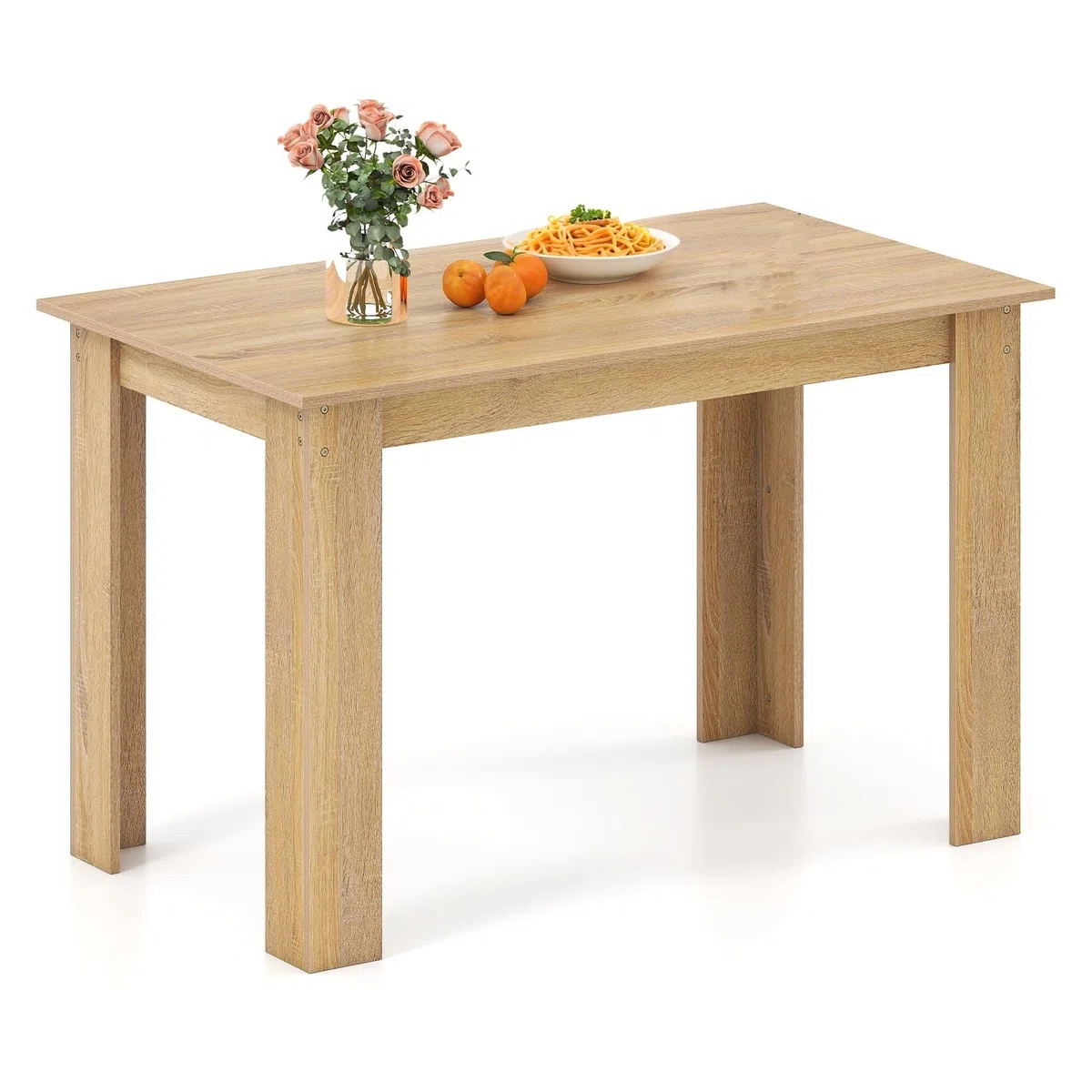 LIFEZEAL Tavolo da Pranzo, Cucina, Sala da Pranzo, 120x70 cm, 4-6 Persone, Scrivania, Design Moderno, Salvaspazio, Rettangolare, in Legno, per Soggiorno, Max 60 kg (naturale)