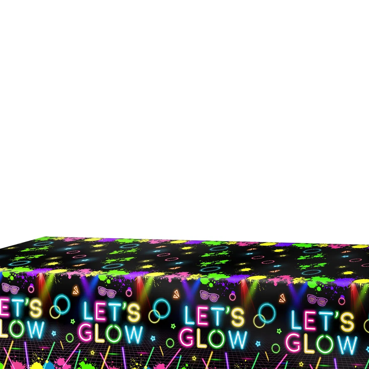 51 Pezzi Decorazioni Festa Neon, Set Tavola Fluo, Piatti Carta Fluorescenti, Glow Bicchieri, Tovaglioli, Forniture Tavola Festa per Bambini e Ragazzi