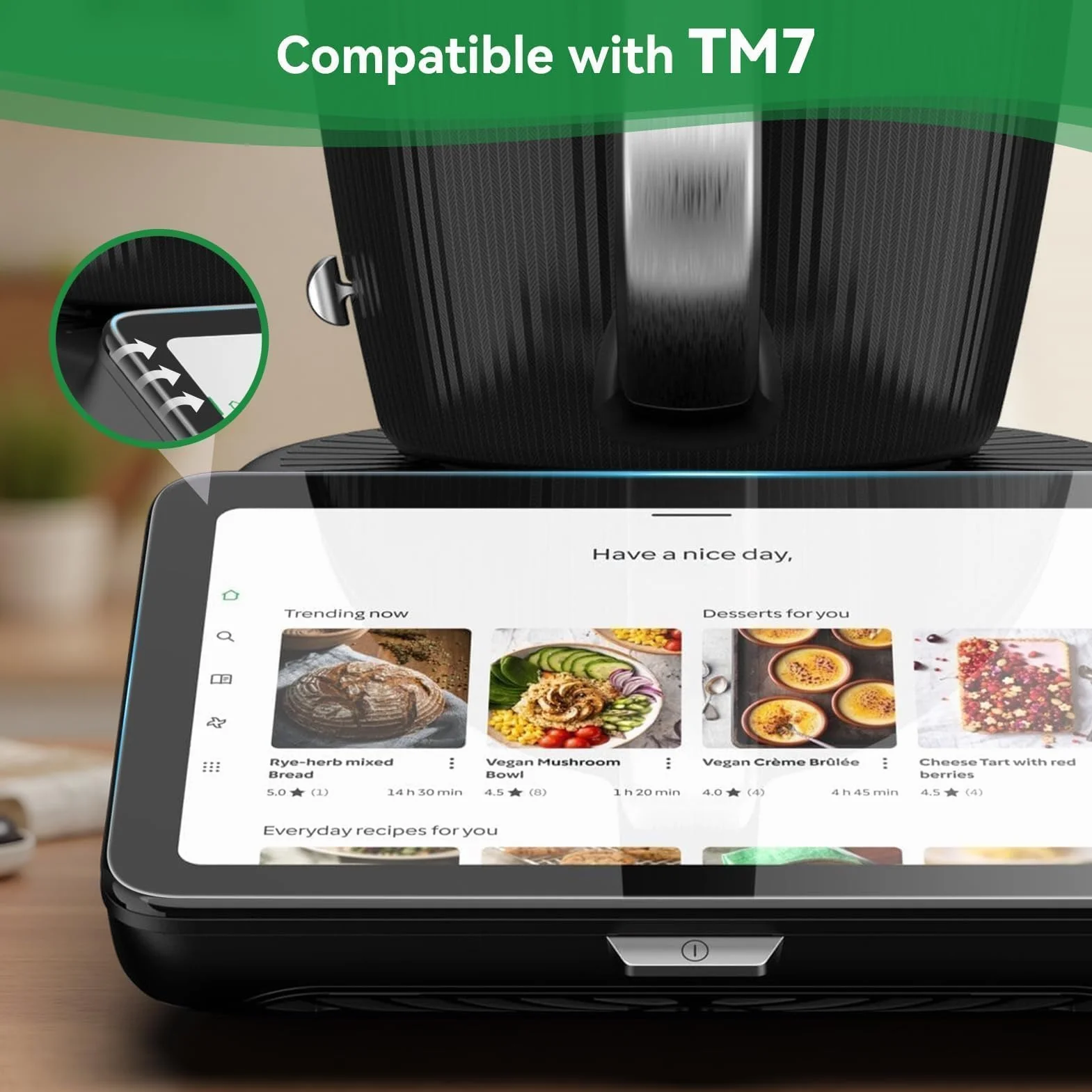 2 Pezzi Pellicola Prottetiva per Vorwerk Bimby TM7, Vetro Temperato 9H, Ultra Trasparente Pellicole Protettiva per Display TM7, Anti-Graffio, Anti-Impronta, Kit di Installazione Facile Incluso