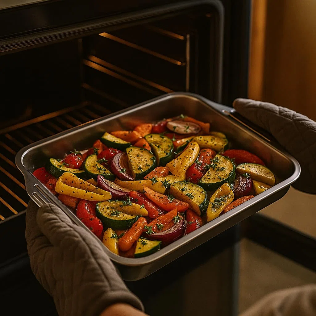 Teglia da Forno Rettangolare in Acciaio Inox 36 x 27 - Teglia Profonda per Arrosti, Lasagne e Verdure - Vassoio da Forno Universale - Grandi Stampi Rettangolari per Cuocere