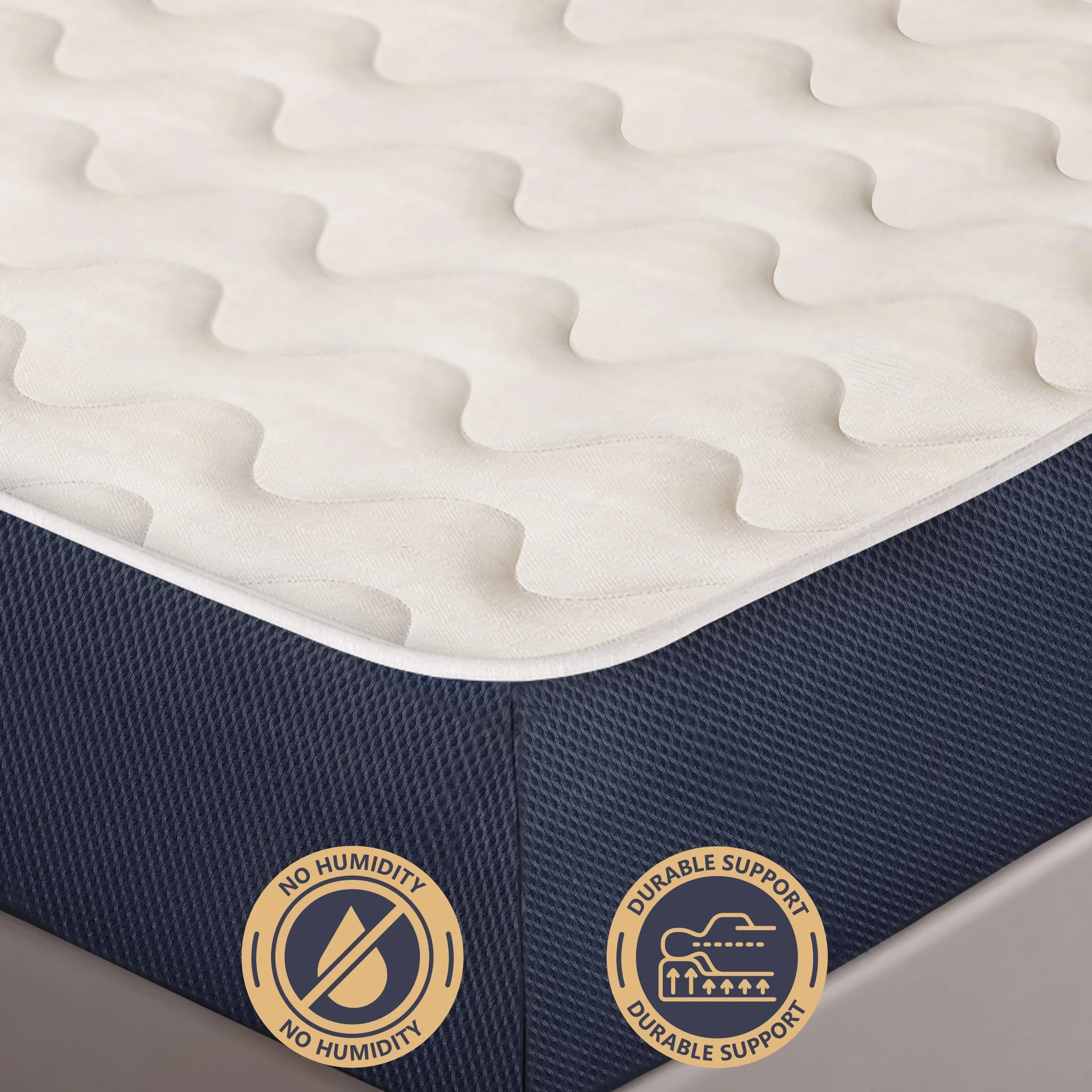 Materasso Una Piazza e Mezza 120 x 190 in Waterfoam Ipoallergenico | Altezza 10 cm | Imbottitura in Ovatta e Rivestimento in Tessuto 3D Traspirante, Antiacaro e Antifungino | Realizzato in Italia