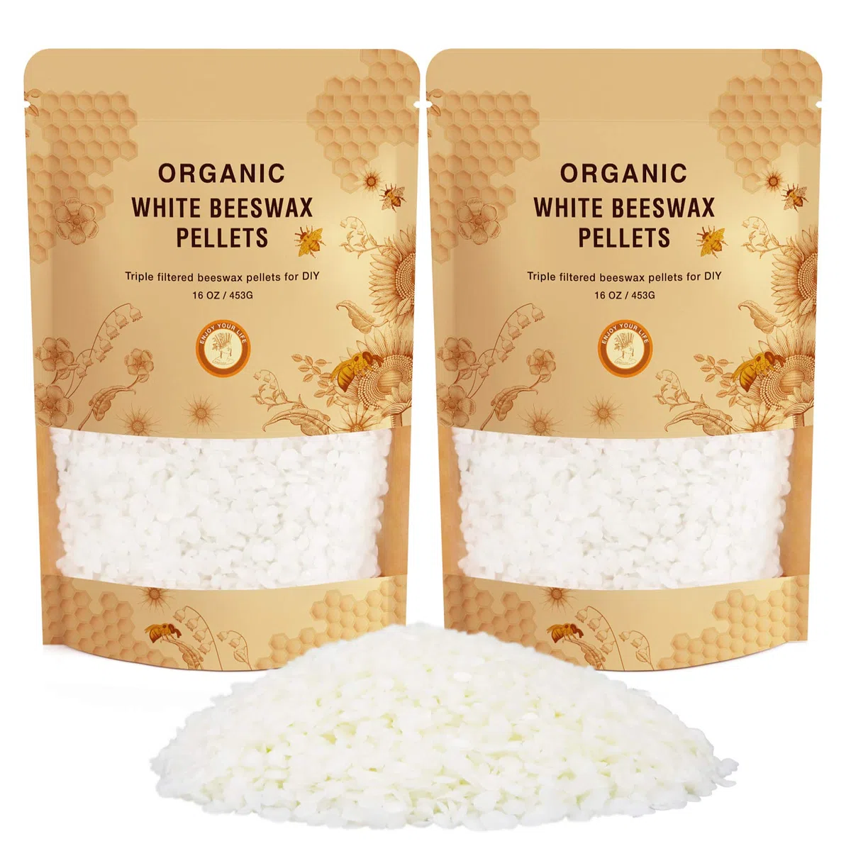 Cera D'api Bianca 906g, Cera Dapi Biologica per La Cosmesi Fai da Te, La Produzione Gi Candele, Creme, Balsami per Labbra, Set di Saponi, Imballaggi per Cura Del Cuoio, Lucidatura Del Legno.