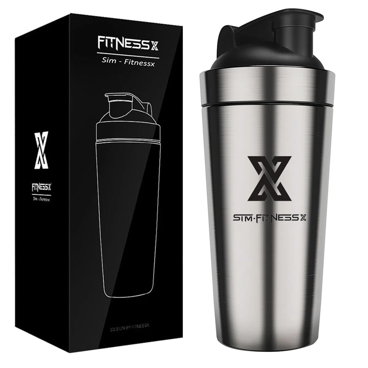 X SIM FITNESSX Sport Bottle Shaker Proteine per Sportivi Palestra in Acciaio da capacità 700ML
