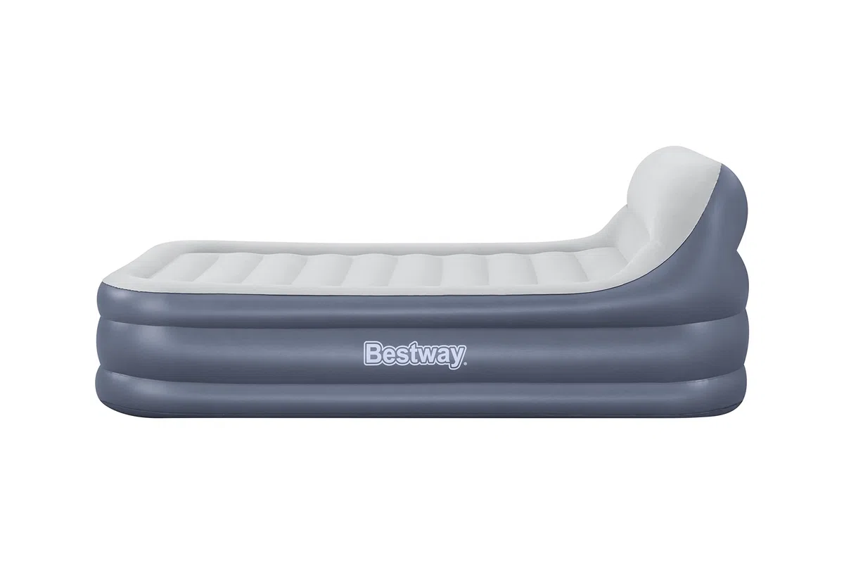 Bestway 89" x 60" x 33"/2.26m x 1.52m x 84 cm Tritech SleekFlow Headboard Air Mattress Queen Built-in AC Pump