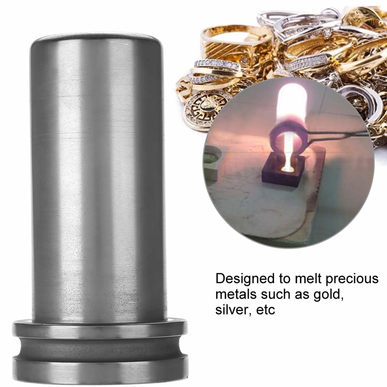 Crogiolo di Grafite per la Fusione dei Metalli-1kg/2kg/3kg Strumenti per Forni di Fusione per Oro, Argento, Platino e Lega (1kg)