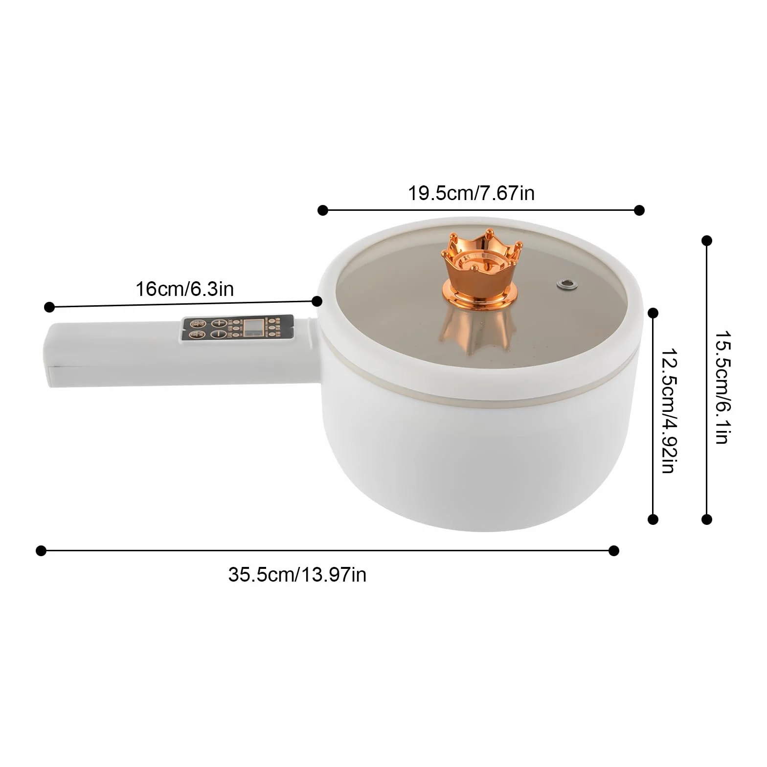 Hot Pot, padella elettrica da 1,6 l, 701 W, con ammortizzatori e rivestimento antiaderente, pentola elettrica per cucina, dormitorio, camper, viaggi, appartamento