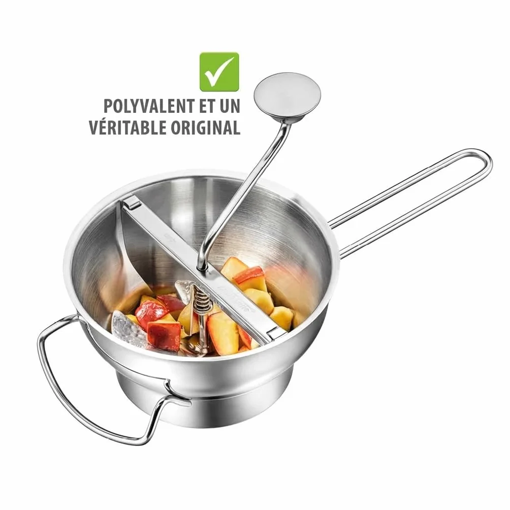GEFU Passierino FLOTTE LOTTE® con 3 dischi forati da 1/3/8 mm | acciaio inox classico da cucina per verdure, frutta, marmellata e alimenti per bambini | con funzione di rimozione