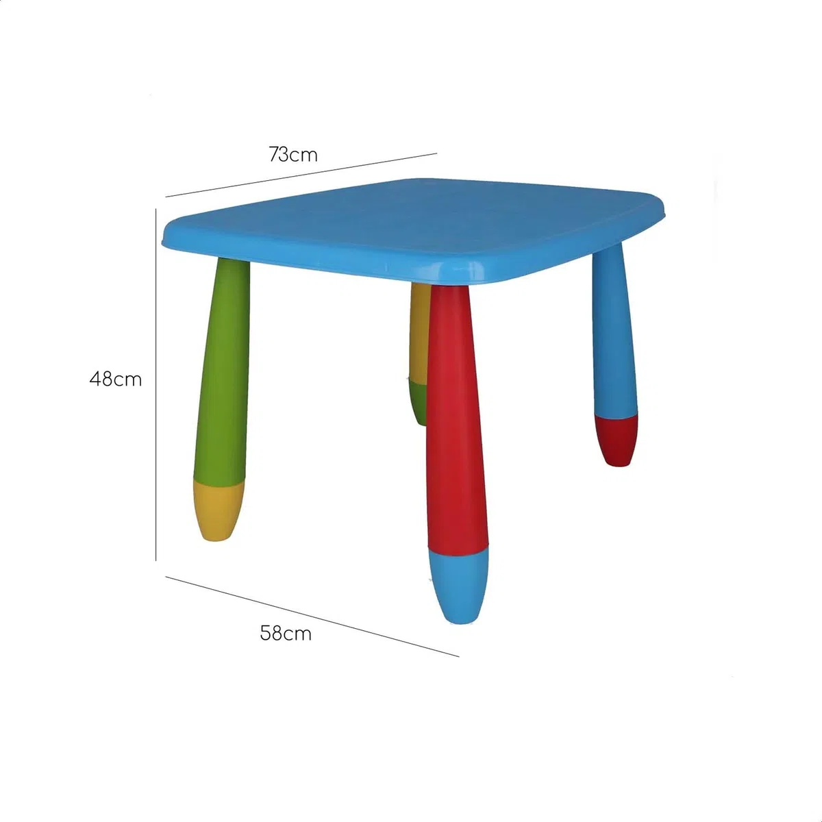 Mueblear 90043 - Tavolo per bambini rettangolare in plastica, 73 x 58 x 48 cm, colore: blu