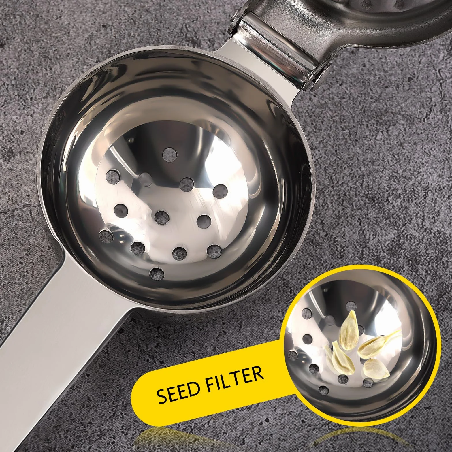 Spremi Limone, Sopito Spremiagrumi Manuale Acciaio Inox Robusto e Anti-Caustico Spremiagrumi Manuale per Cucina, Bar e Ristorante, 7cm di Diametro
