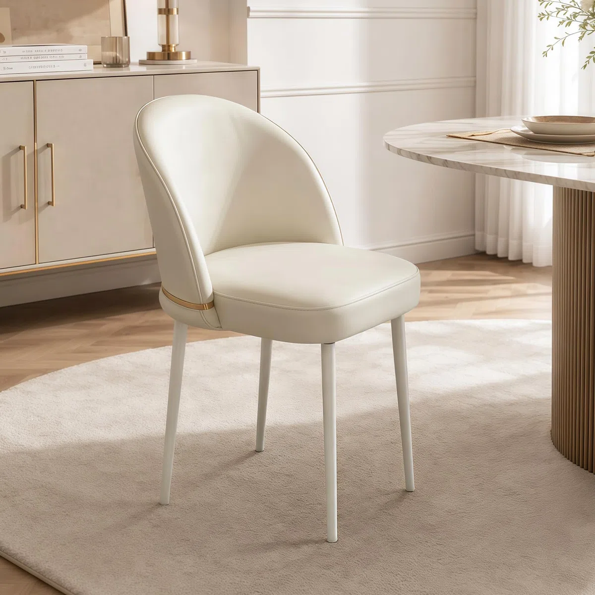 Sedia da Pranzo (singola) – Sedia Moderna Per Cucina Con Schienale e Gambe in Metallo, Sedia Ergonomica Versatile Per Camera da Letto, Ufficio, Sala da Pranzo