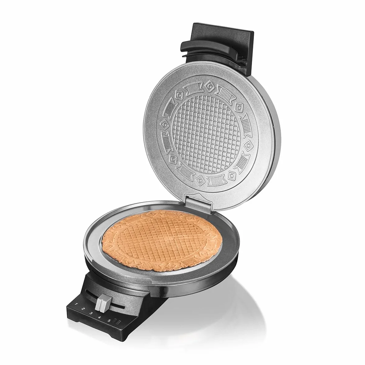 Cloer 285 Piastra per Coni, per coni sottilissimi e croccanti, 800 W, diametro piastra di cottura 15 cm, piastre di cottura pesanti, grado di doratura selezionabile, segnale acustico e spia di cottura