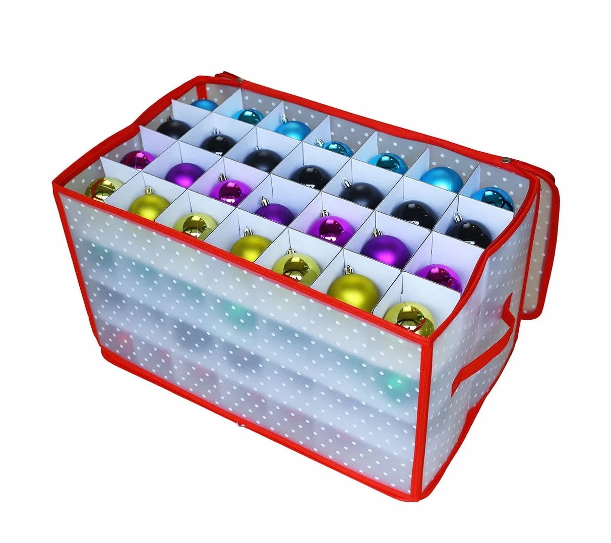 Spetebo Scatola XL per palline di Natale – per 112 palline – Scatola per decorazioni natalizie pieghevole