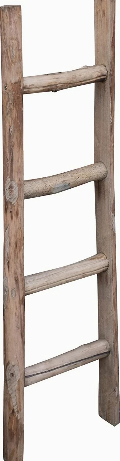 Biscottini Scaletta porta asciugamani bagno 100x6x28 - Scala Decorativa in Legno - Scala portasciugamani - Scaletta legno appendi asciugamani - Scaletta portasciugamani da parete Metallo, Bambu