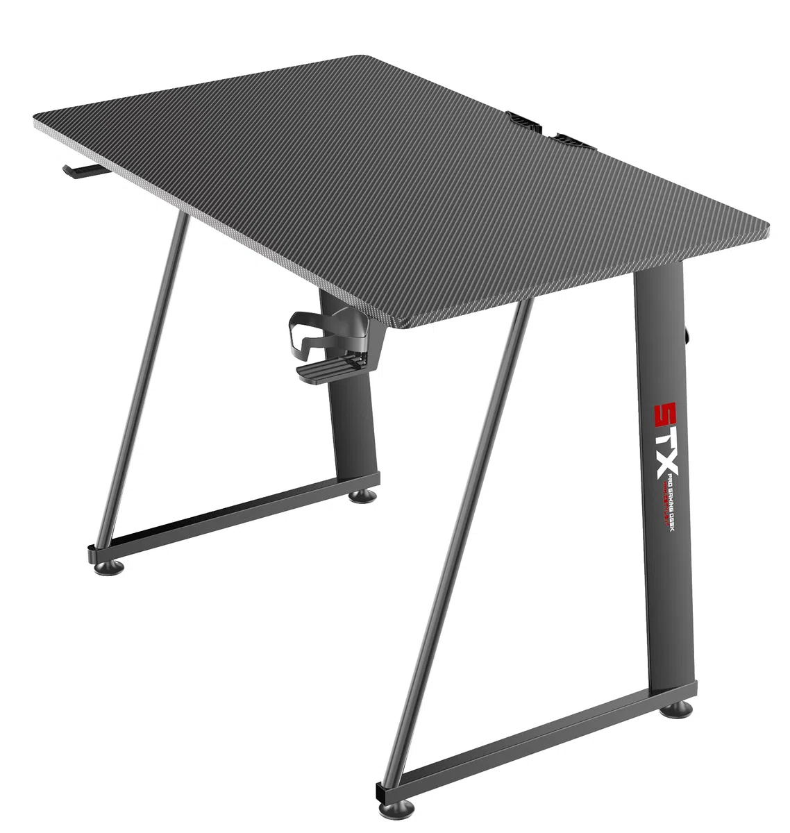ZStyle Tavolo scrivania da Gaming Desk Postazione Computer Carbonio porta Cuffie Portabicchiere Laptop da Gioco Gestione Cavi Ergonomica Gamer Camera Ragazzi Small
