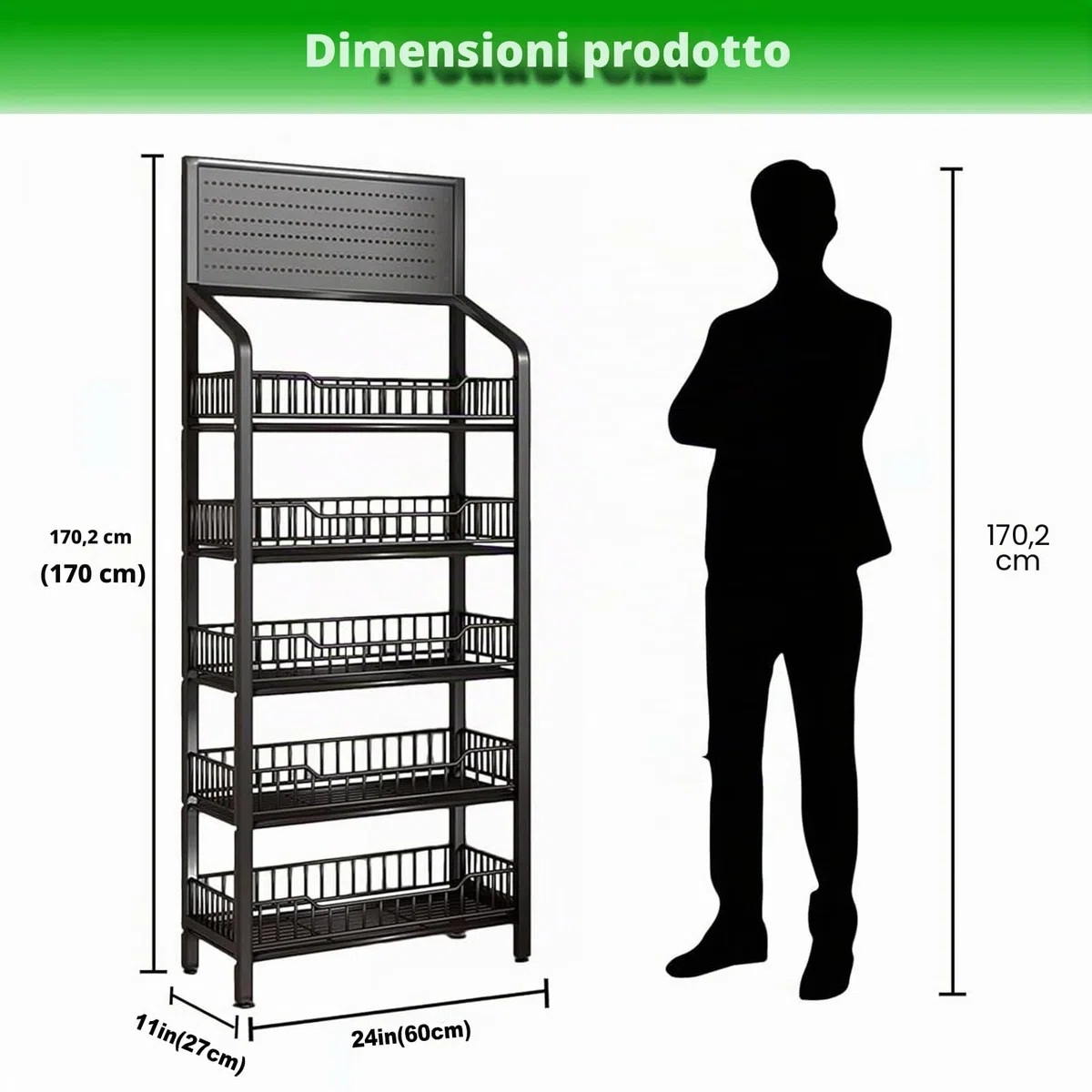 Scaffale per Snack a 5 Livelli del Supermercato, Mensole in Metallo con Ruote, Organizzatore di Snack da Pavimento per Negozi, Supermercati e Cucine, 15 Ganci