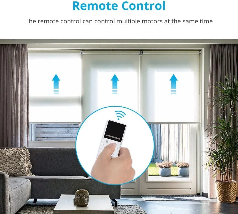 zemismart Kit motore tubolare per tende intelligenti fai da te Wifi, telecomando Echo Voice Tuya APP timer (per tubo da 38 mm, con telecomando a 6 canali)