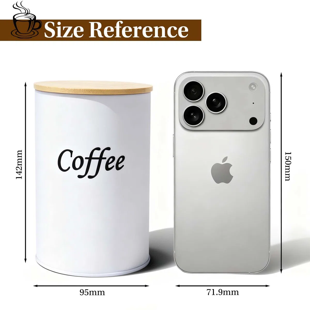 Set da 2 barattoli per caffè ermetici (Nero & Bianco), 1000 ml con coperchio in bambù – contenitori per chicchi di caffè, caffè macinato, capsule e cialde – ideale per cucina, coppie e amanti del cafè