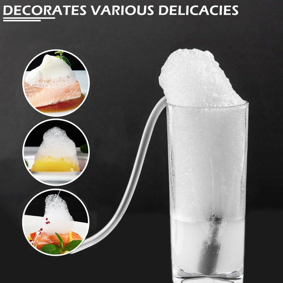DUEBEL Kit di schiuma per cucina molecolare, ricaricabile a batteria, portatile ed efficiente, kit per la produzione di schiuma per alimenti, strumento creativo per cucine progressive