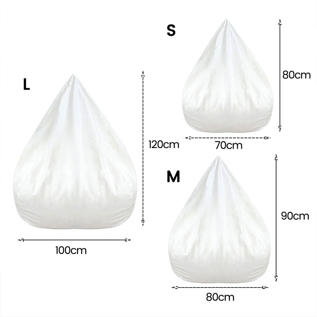 Fodera interna di ricambio per pouf, senza riempimento, per divano, rimovibile e lavabile, per contenere perline, per soggiorno, camera da letto, sala giochi, dormitorio (2 pezzi, 100 x 120