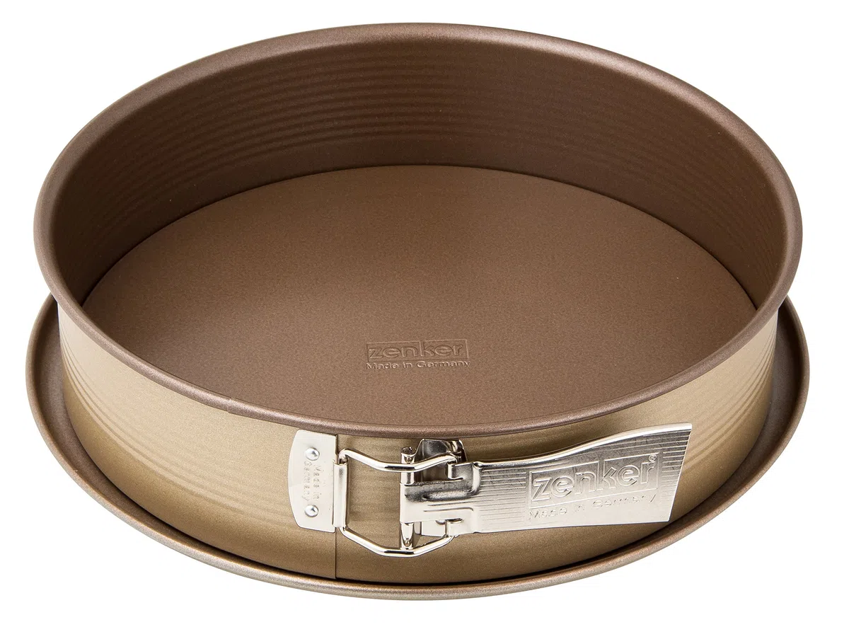 Zenker 7352 - Linea Mojave Gold - Tortiera apribile Dorata a 2 Fondi con Base sporgente, in Antiaderente con Particelle minerali di Rinforzo, Oro/Marrone, ca. Ø 26 cm