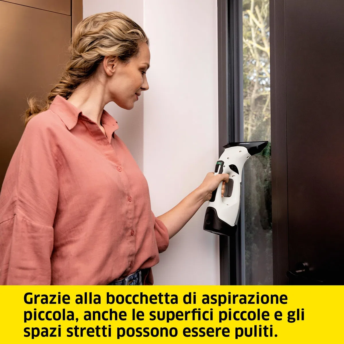 KÄRCHER Lavavetri Aspiragocce WV 5 Plus N per la Pulizia di Vetri, Piastrelle, Cabine Doccia, Piani a Induzione, Serbatoio 100ml, Autonomia batteria 35 min, Ampiezza Bocchette 28-17 cm