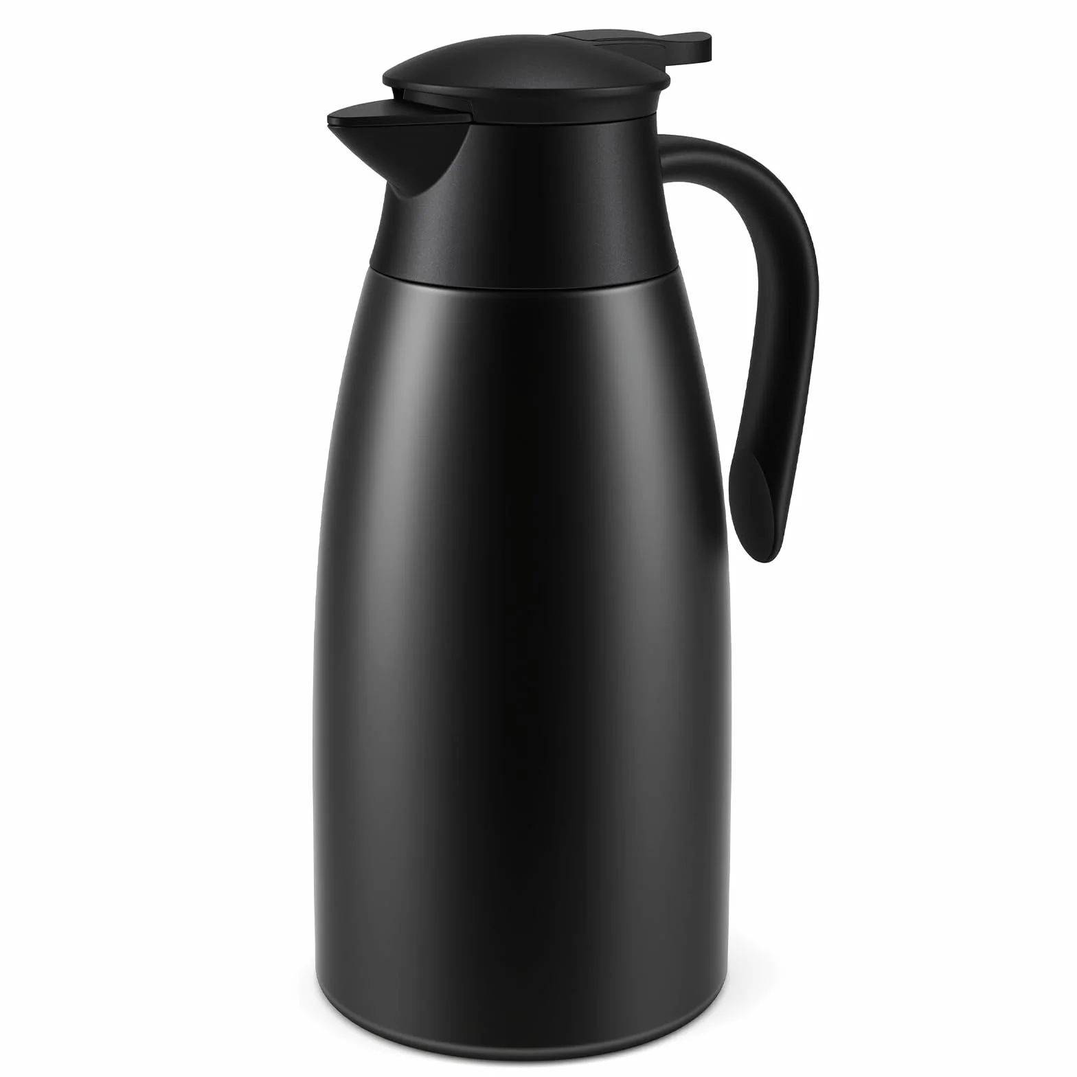 2 Litri Caraffa Termica, Caffe Acciaio Inox 304 Bollitori Sottovuoto Isolati, Si Mantiene Caldo per 24 Ore per il Caffè, Tè e altre Bevande Calde e Fredde, Nero