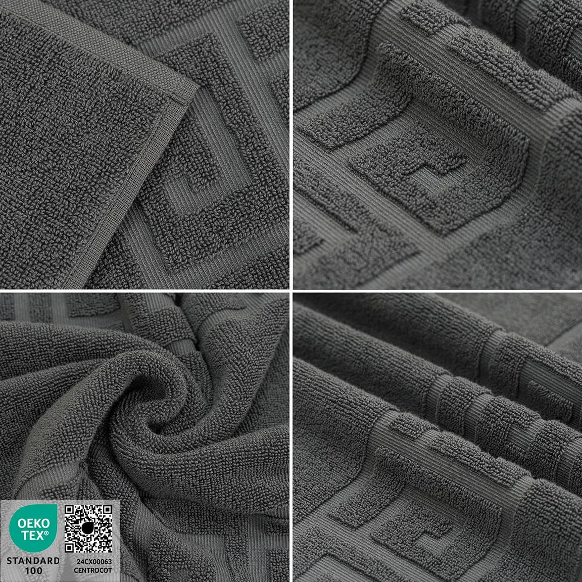 nice homeit – Set 2 Tappeti da Bagno in Spugna - 100% Cotone - Tappetini da Bagno per Doccia di Qualità – Extra Morbidi, Assorbenti e Lavabili in Lavatrice - Made in Italy (Grigio scuro, 50 x 80 cm)
