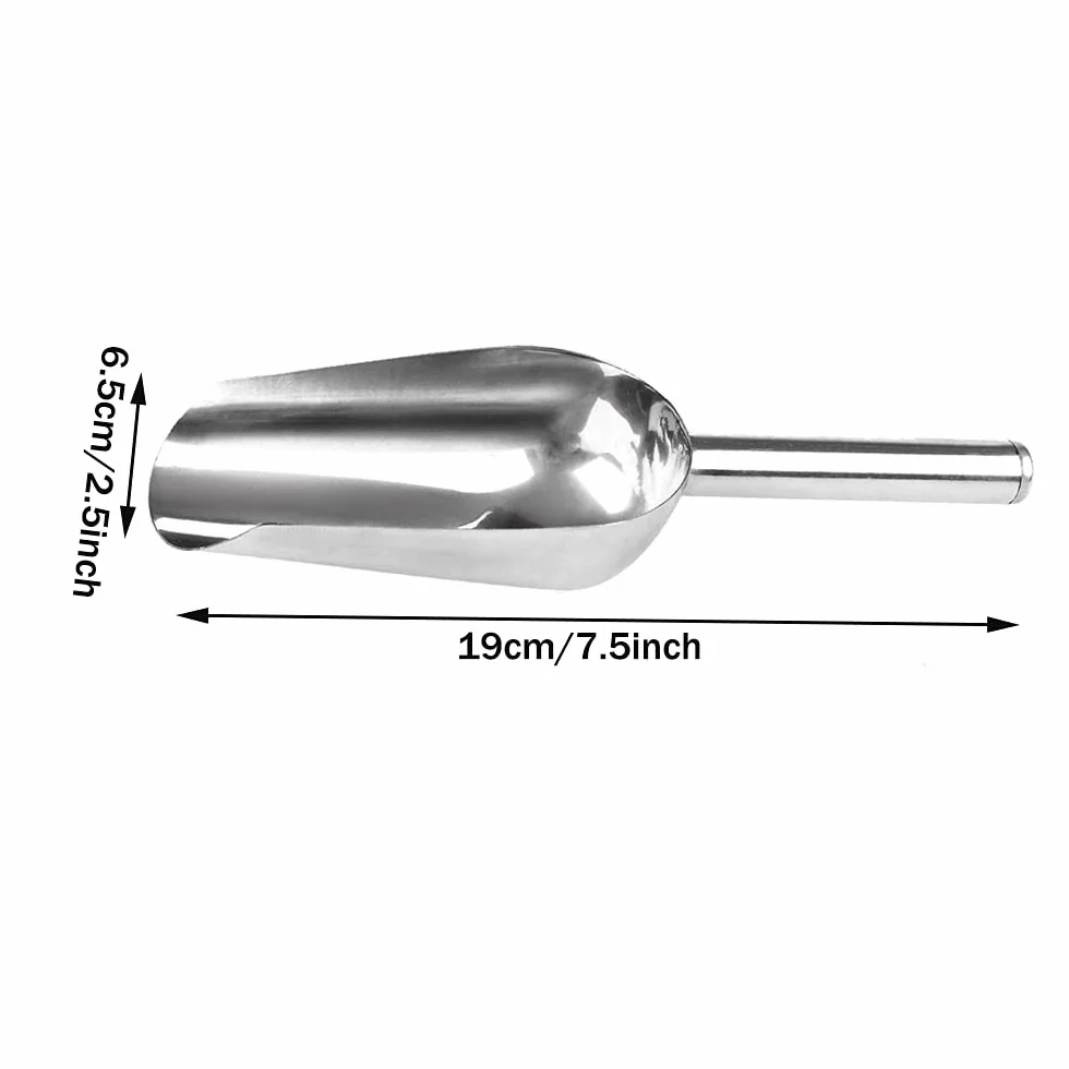 4Pcs Pala Ghiaccio in Acciaio Inossidabile, Paletta per Farina, Paletta per Alimenti, Cucchiaio Pratico da Cucina/Bar/Giardino/Supermercato, per Farina, Ghiaccio, Cibo, Fagioli
