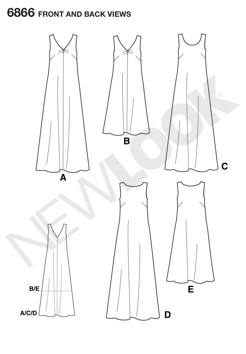New Look 6866, Cartamodello per Vestito Donna, Livello Facile