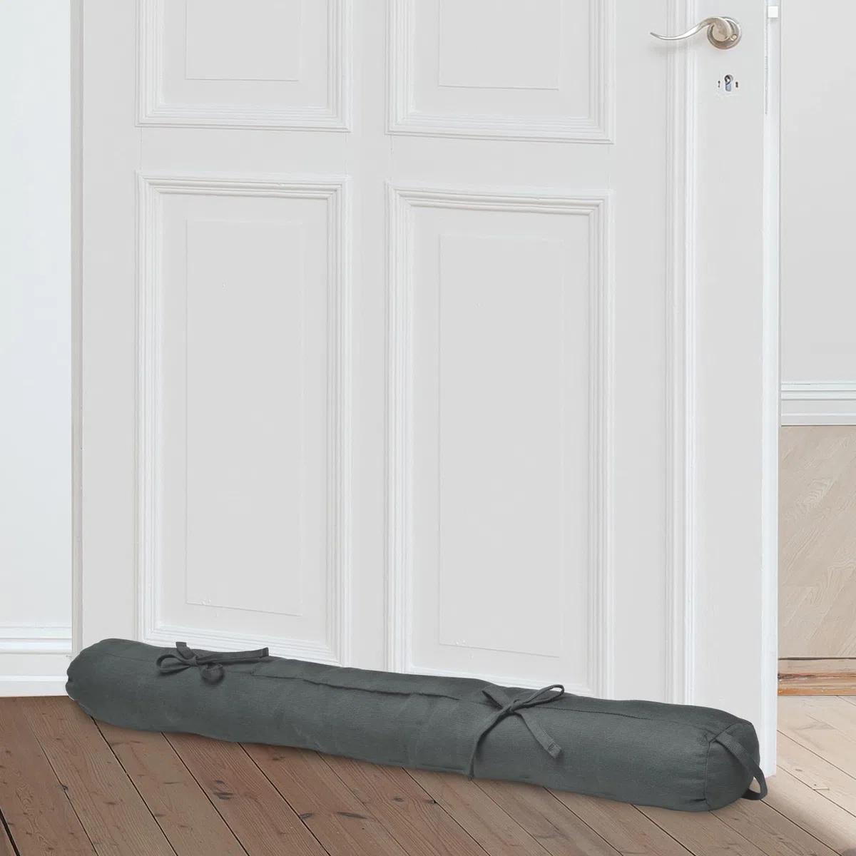 Beautissu Paraspifferi Imbottito per Porte e finestre Viento 100x10cm - con Laccio fermaporta e Pratica asola - Antracite