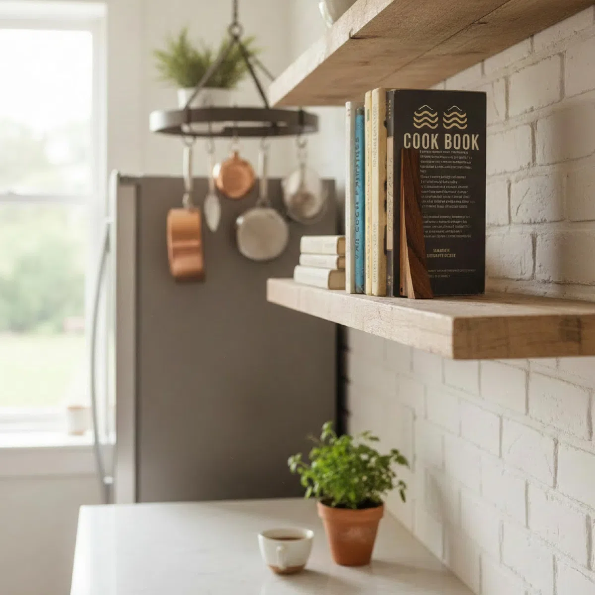 TILISMA Fermalibri in noce per scaffali, fermalibri in legno per scaffali, robusti supporti per libri, con base in metallo per librerie, fermalibri decorativi lisci si appoggiano saldamente sulla