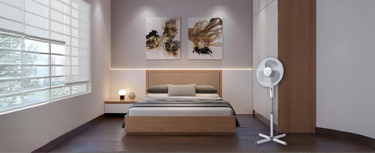 Ariete 845 Freshair Ventilatore a Piantana, 3 velocità, Elica a 3 Pale, Funzione Oscillazione e Inclinazione, 45 W, Plastica, Bianco