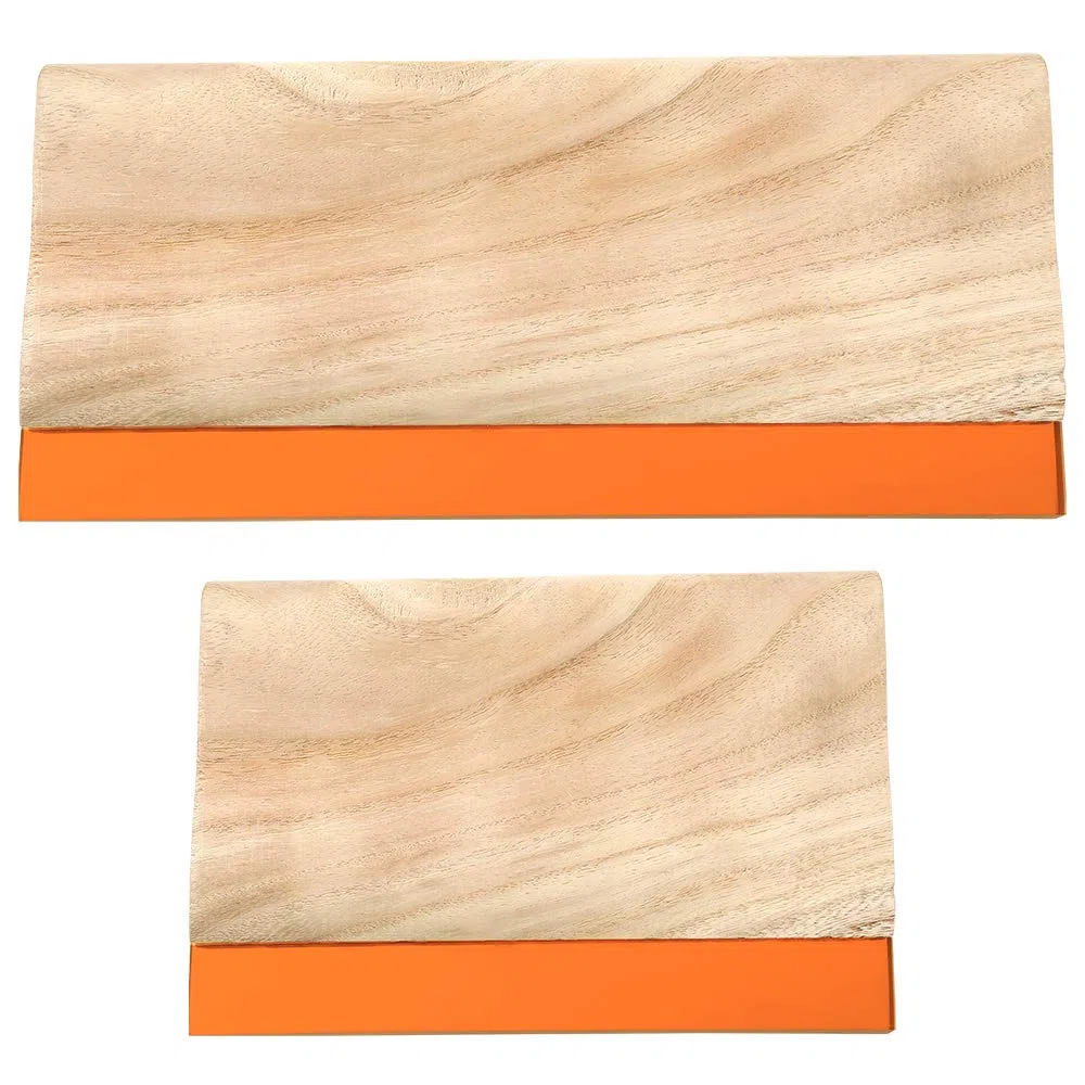 Caydo 2 pezzi 2 dimensioni Screen Printing Squeegee, 75 Durometro Raschietto inchiostro in legno per serigrafia, 9,4 e 5,9 pollici