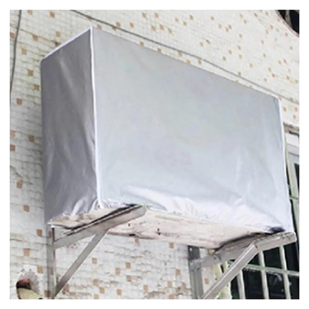 Coperture per condizionatori da esterno, Copertura for condizionatore d'aria in tessuto Oxford bianco argento, dimensioni multiple(80x30x57cm)