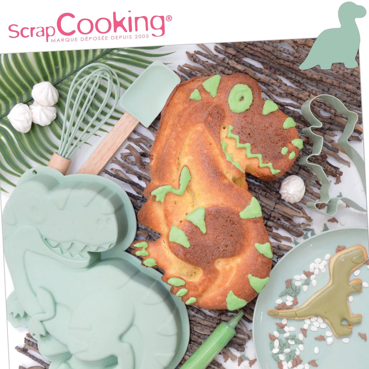 ScrapCooking 1134 - Set di utensili da pasticceria Dinosauro per Bambino