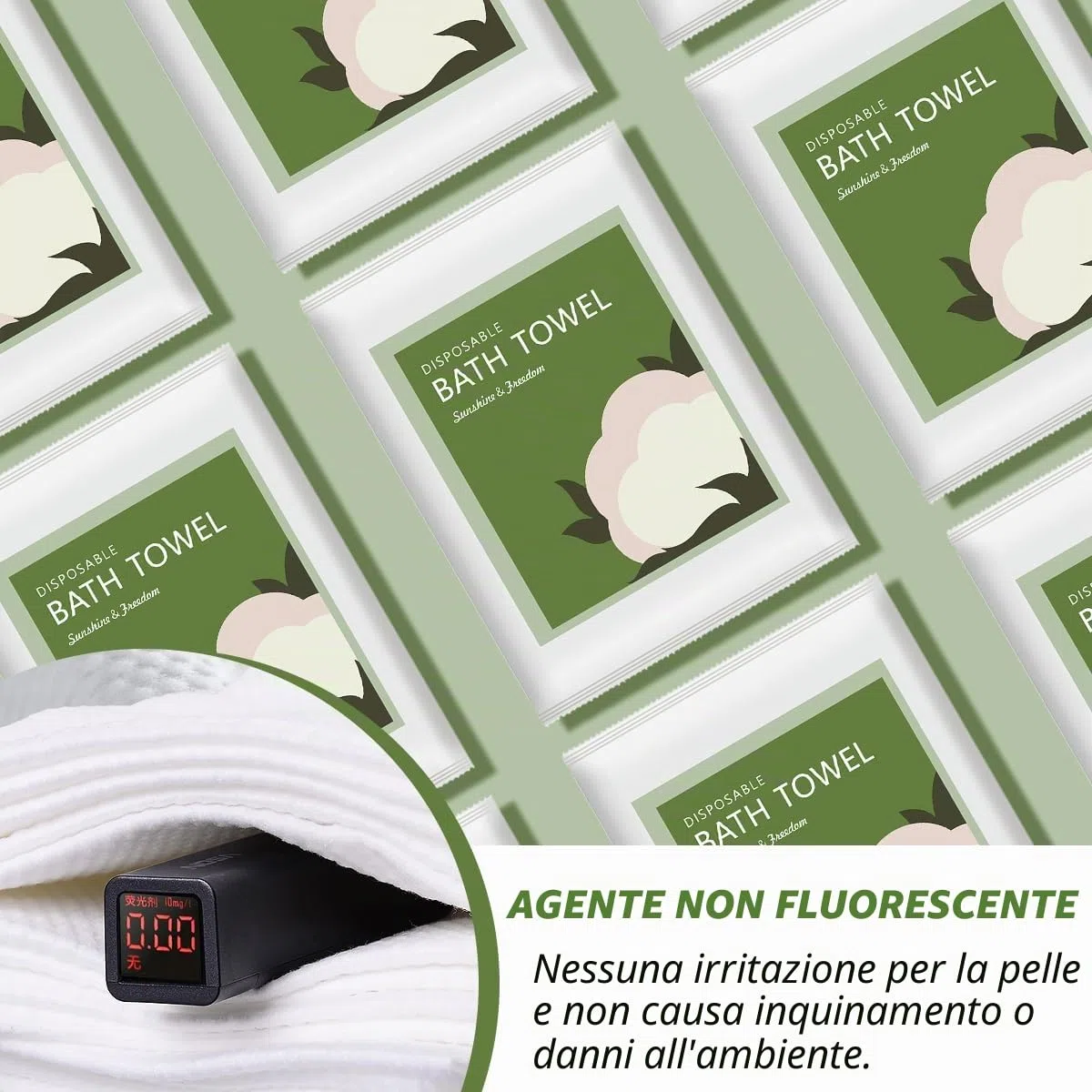 10pcs Asciugamani USA e Getta Ispessito, 70 x 100cm Portatili Asciugamani Monouso, Telo Doccia Grandi Monouso per Parrucchiere Massaggi Cosmetologia e Pulizia
