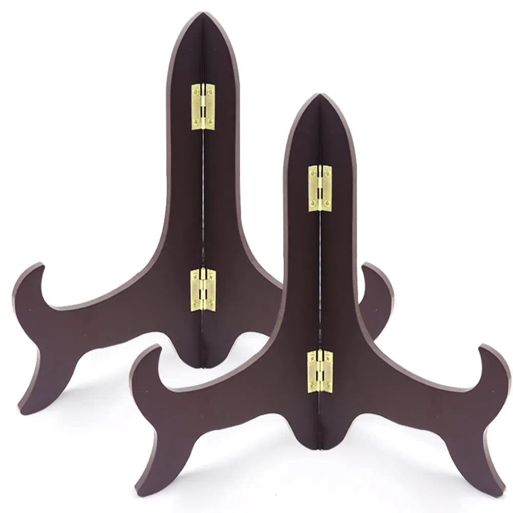 Yitexin Supporto per Piatti in Legno Espositore per decorazioni domestiche, cornici, cavalletti, opere d'arte (25 cm, 2 pezzi)
