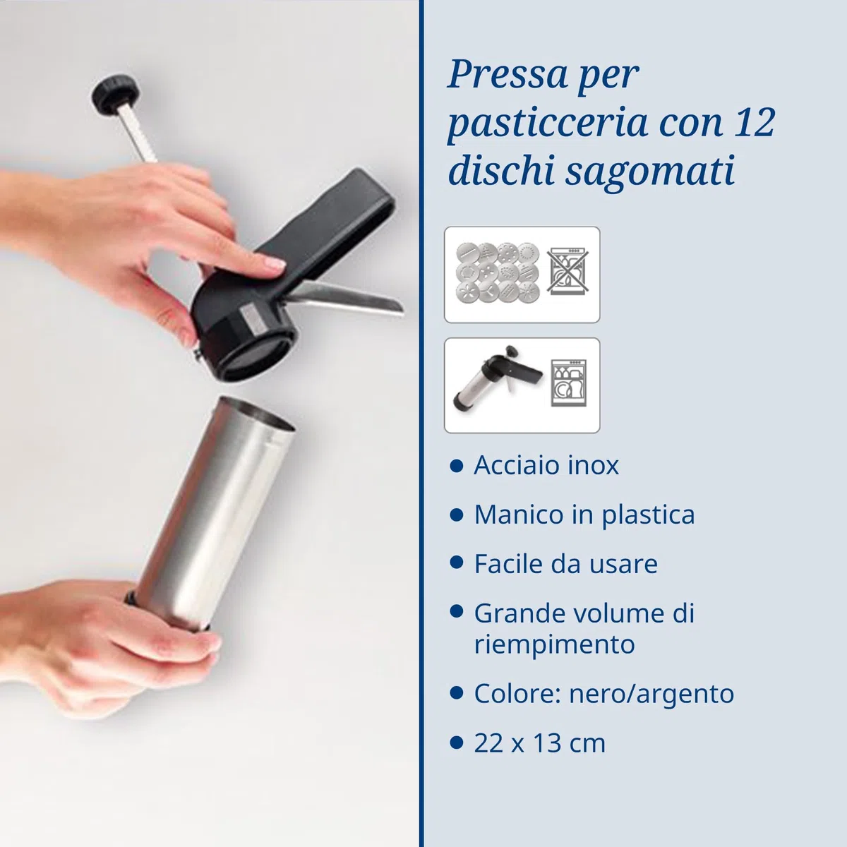 Dr. Oetker Pressa Sparabiscotti con 12 formine Linea Profi