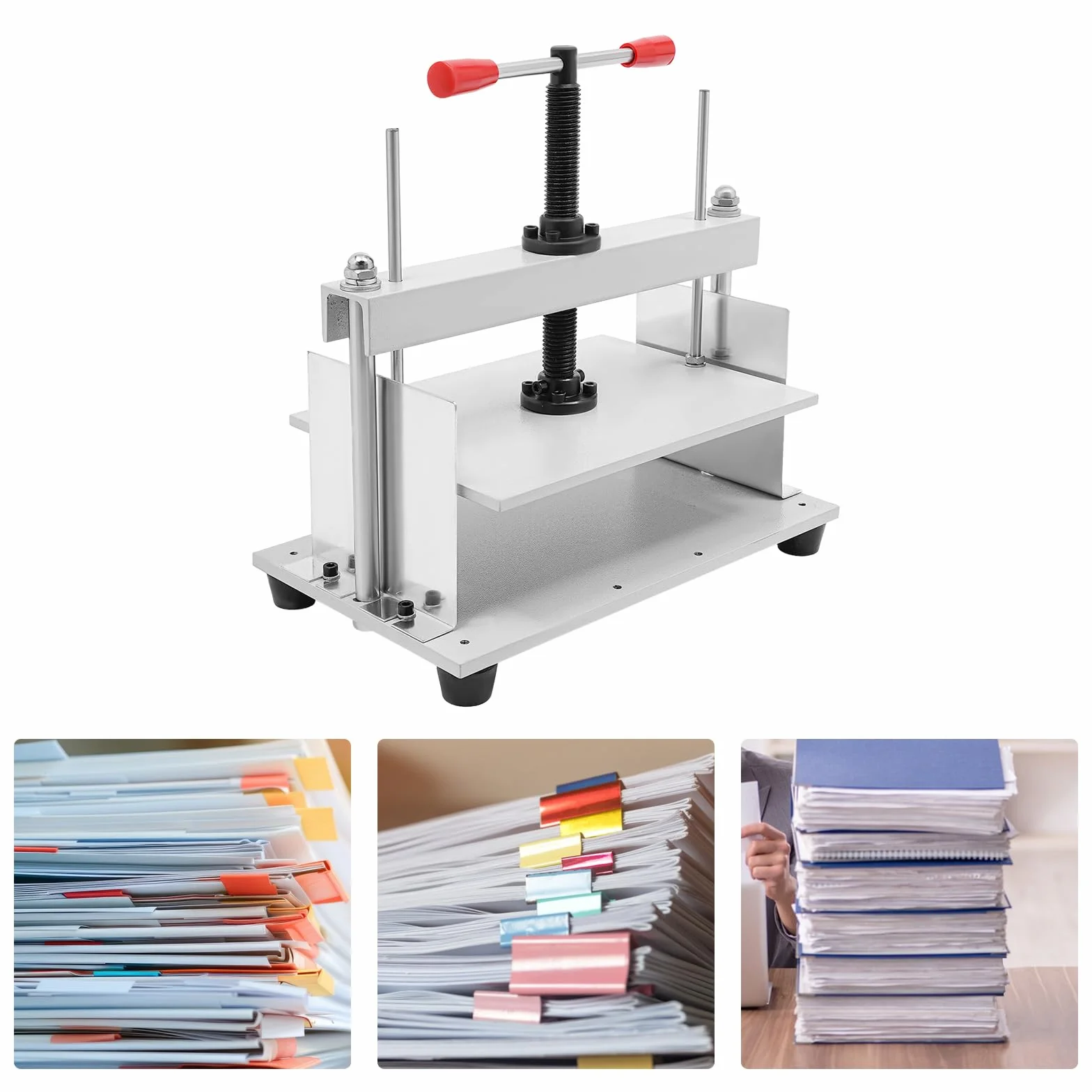 Pressa manuale per carta, formato A4 Heavy Press Bookbinder per carta A4 con barra di equilibrio, per fatture, ricevute, libri