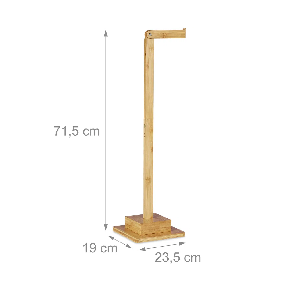 Relaxdays Piantana Portarotoli in Bambù, HxLxP: 71,5x23,5x19 cm, Supporto Autoportante per 5 Rotoli di Scorta, Naturale