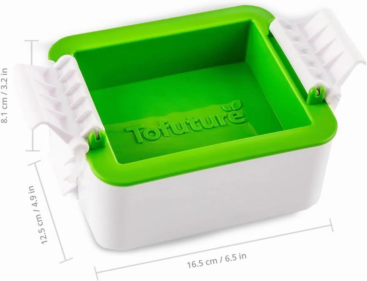 Tofuture Tofu Press – L'Originale, senza BPA, lavabile in lavastoviglie – Per un tofu più gustoso e compatto – Facile ed efficiente – Ideale per la preparazione dei pasti – 227g-400g tofu