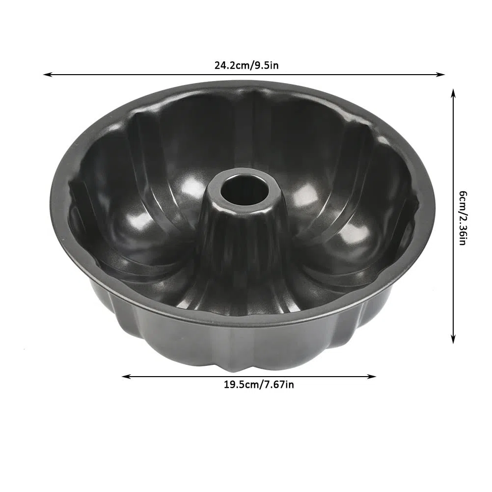 Teglia da forno rotonda in acciaio, stampo per torta Ø 22 cm con rivestimento antiaderente, deliziosa teglia antiaderente stabile, nero