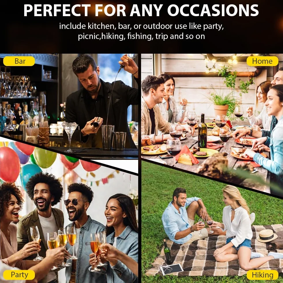 URAQT Kit Per Affumicatores Elettrico da Cocktails, Kit Affumicatore per Whisky Cocktail, Kit per affumicatore per cocktail con 6 Aromi Scaglie Legno, regali di compleanno per uomini, papà