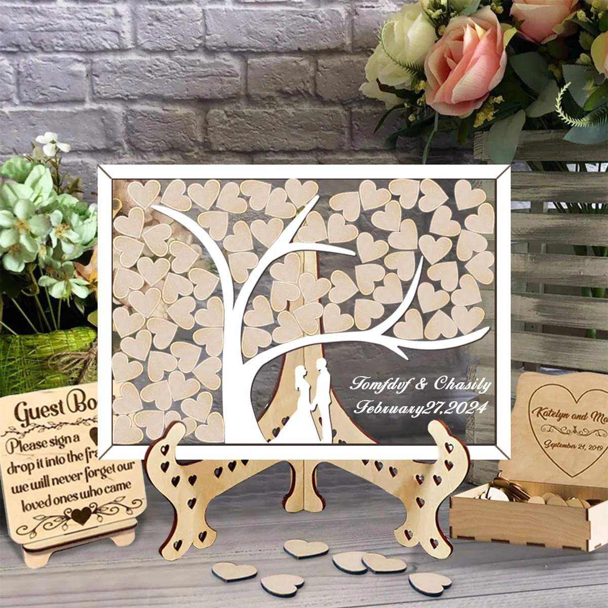 Albero della famiglia personalizzato Libro degli ospiti alternativo per il matrimonio Albero della vita in legno Libro degli ospiti decorativo Libro degli ospiti alternativo Idee per il matrimonio