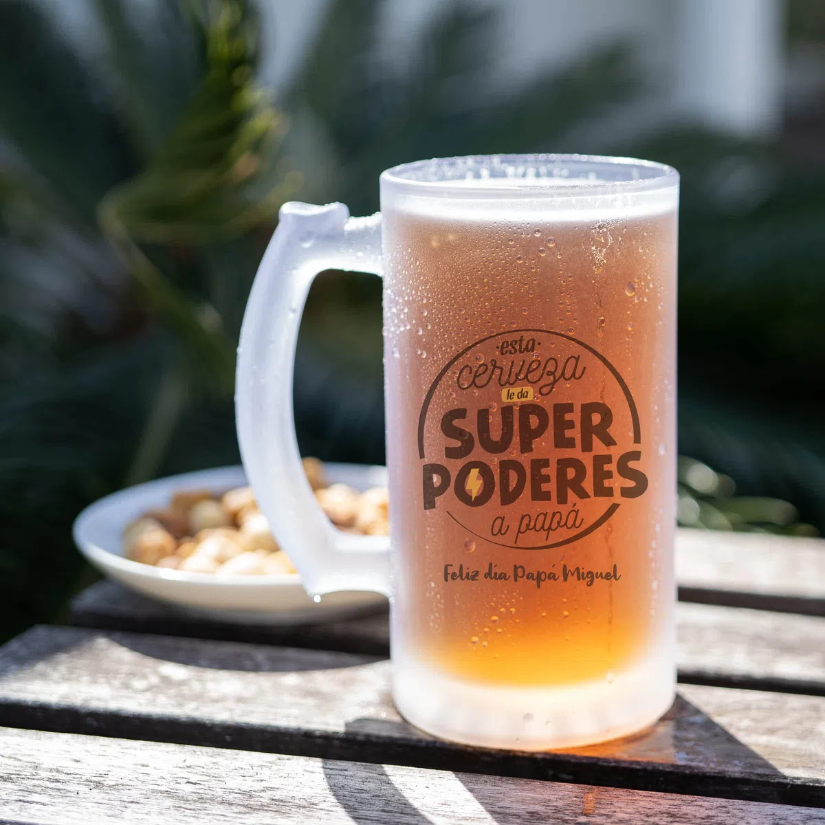 Wanapix | Boccale Birra Personalizzato con Foto y Testo | Vetro Opaco Personalizzato | 500 ml | Bicchieri da Birra Particolare | 100% personalizzabile
