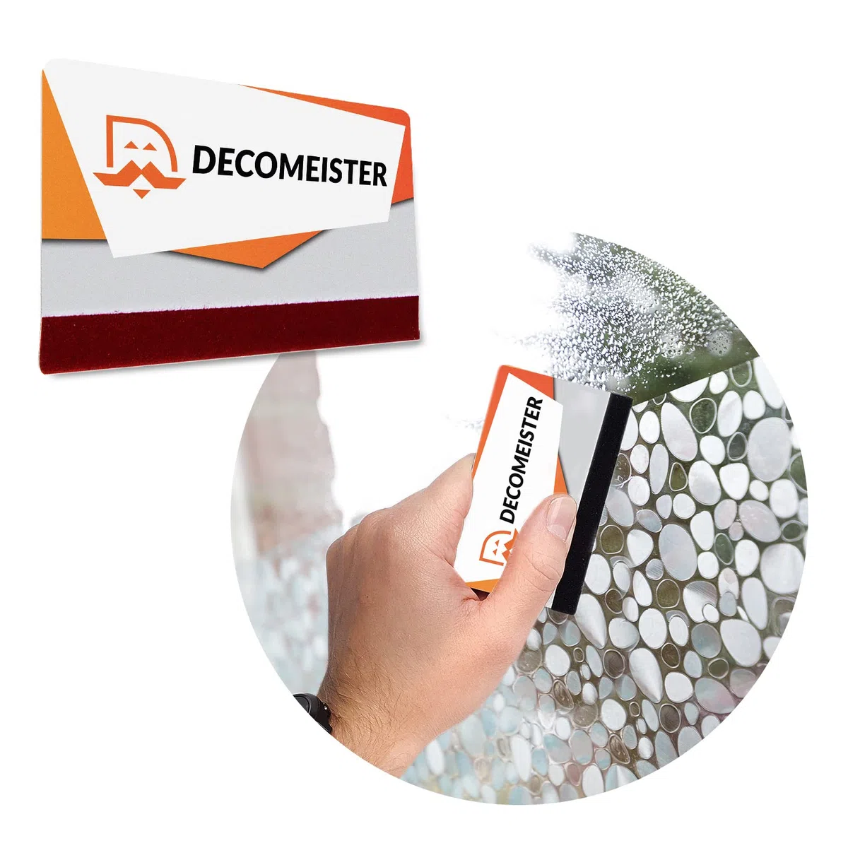 DecoMeister Pellicola Adesiva per Mobili 45x50 cm - Carta Adesiva Effetto Specchio Argento Riflettente in PVC Impermeabile e Lavabile - Pellicola Decorativa per Cucina, Armadi e Porte