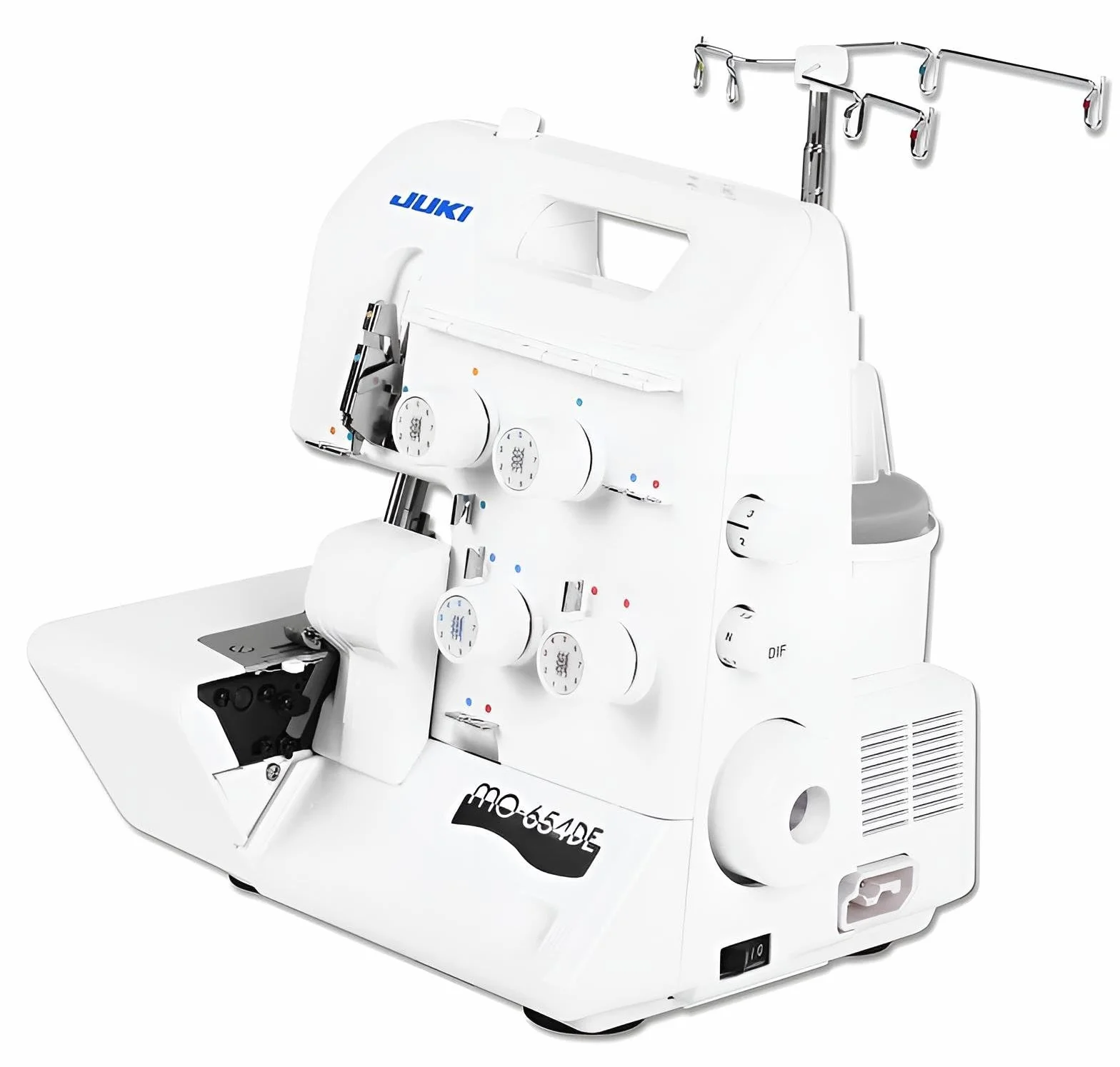 Juki MO-654DEN - Sovracchetto a 3/4 fili, metallo, bianco, 34 x 27 x 30 cm